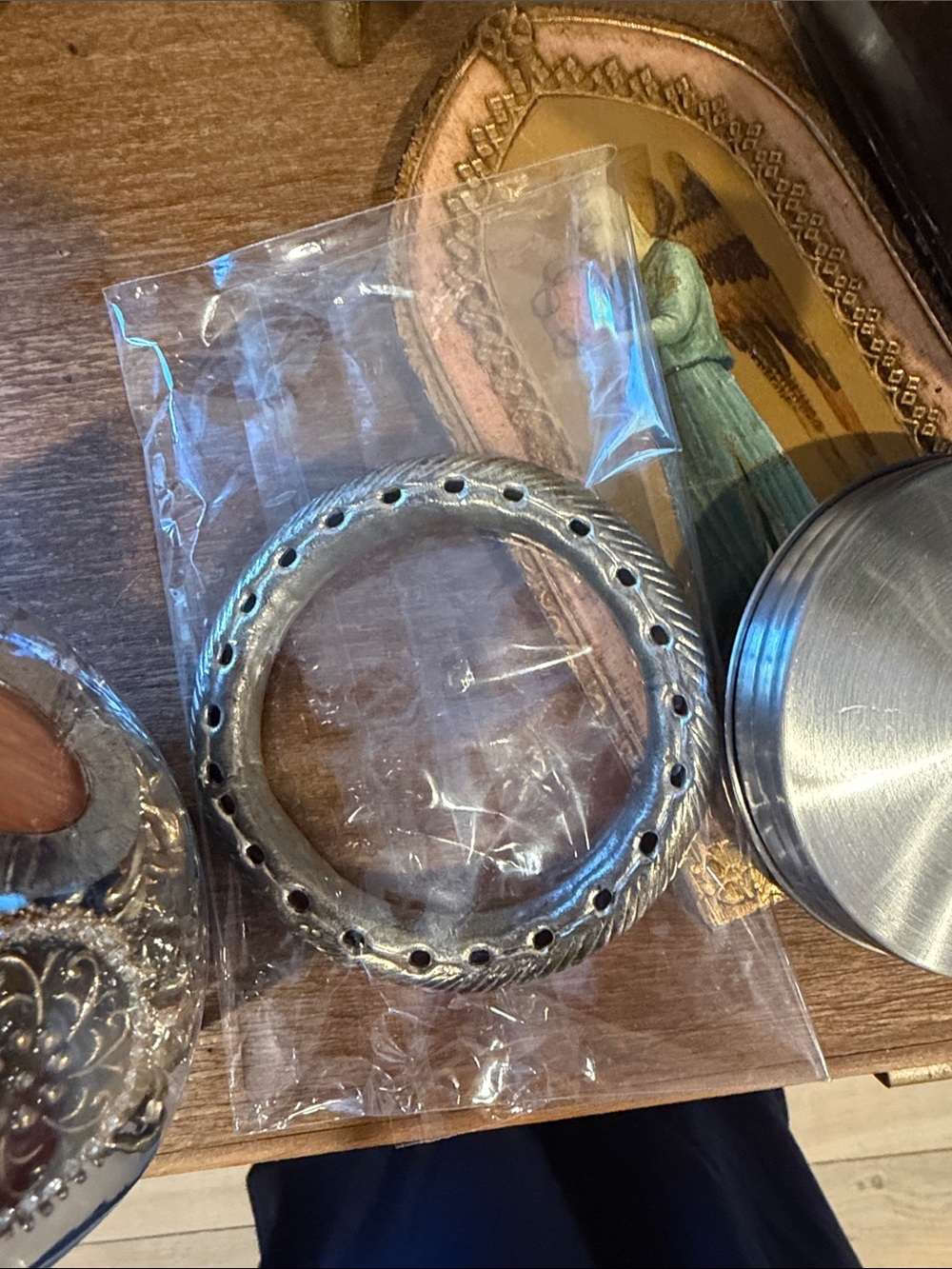 Primitive custom and custom artsy Mixed Metals Mystery Jewelry Jar - Picture 7 of 7